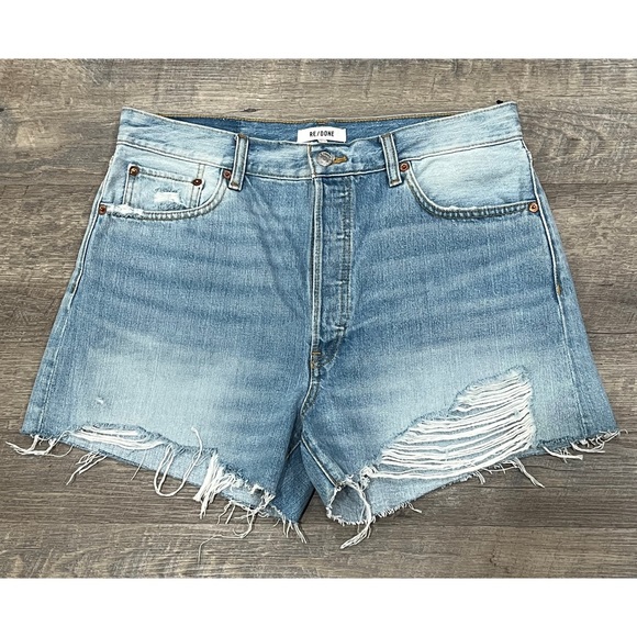 NEW RE/DONE 90's Low Slung Denim Shorts Size 30 - Picture 2 of 10